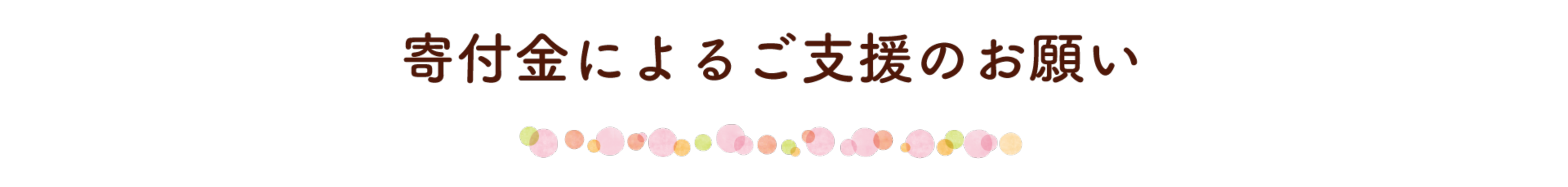 寄付金によるご支援のお願い